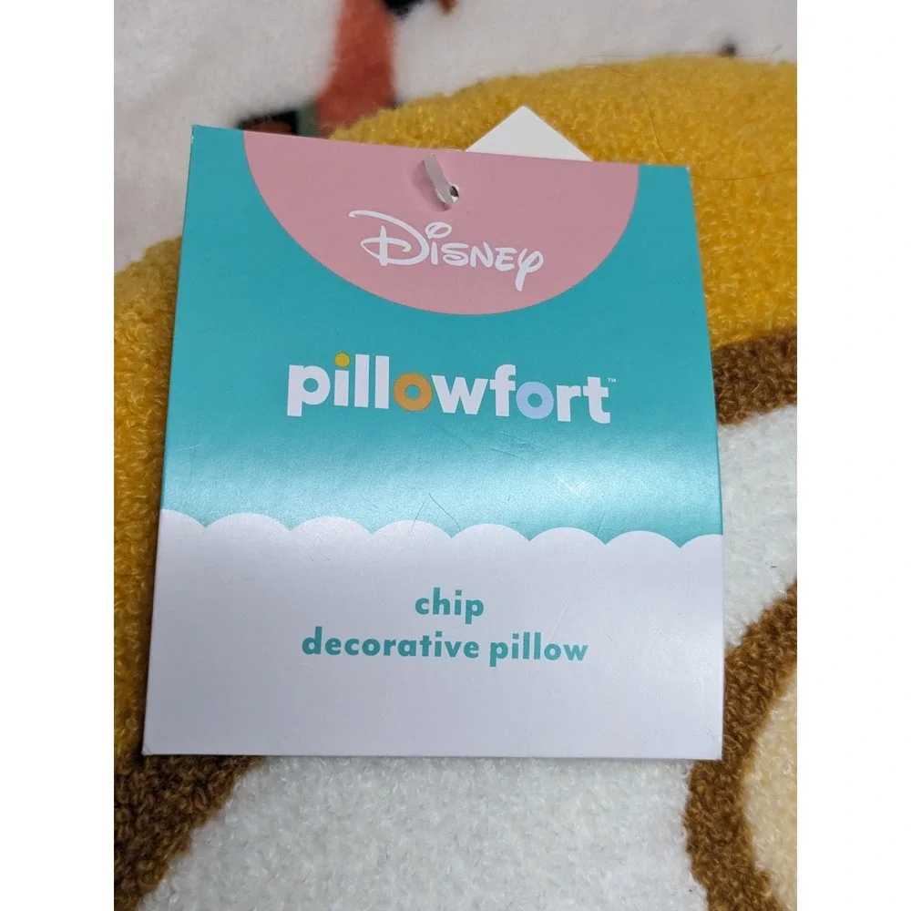 Disney Pillowfort Chip Decorative Pillow Beauty and the Beast Teacup Yellow‎ New